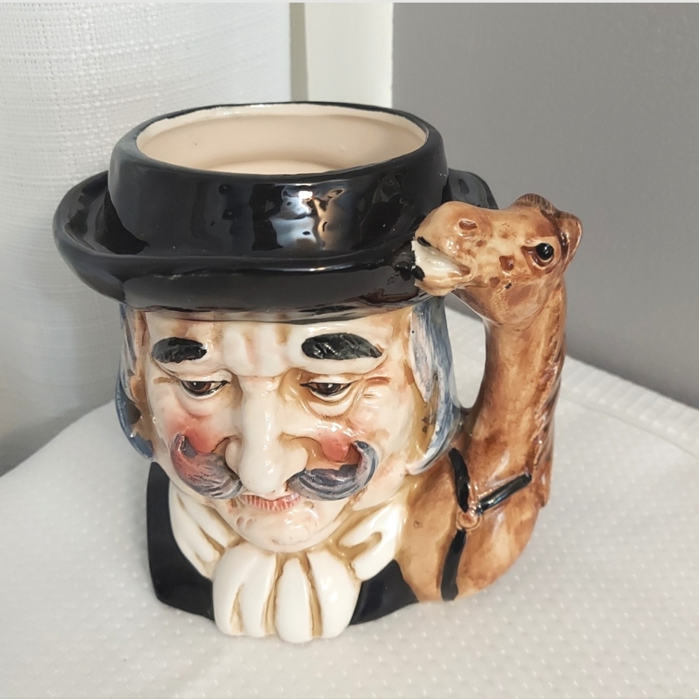 Vtg Royal Winston Toby Character Mug Cup Horse Handle Figural English Face Man